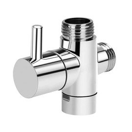 Shower Diverter Valve Replacement, 3 Way T-Adapter Shut-Off Valve for Shower Head Arm Diverter, Round G3/4 Female Inlet x G1/2 & G3/4 Outlet