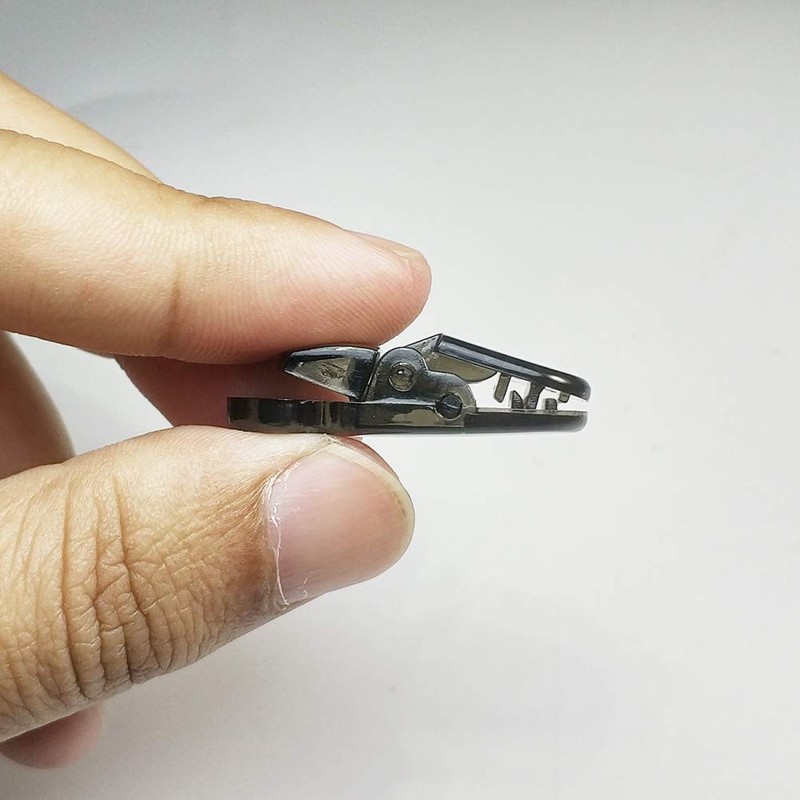 One-Touch Clip 5MM Round Cord Fish Clip Gray (Set of