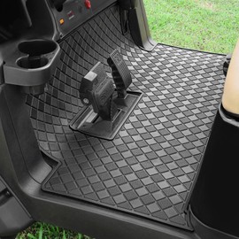 Cartalia Golf Cart Floor Liner Mat 8mm Thick Rubber Full Coverage Fit for Club Car Precedent 2004-2025 / Onward & Tempo 2017-2025 / Villager & V4L 2019-2025 Cart Non-Slip Mats Replacement - Black Trim