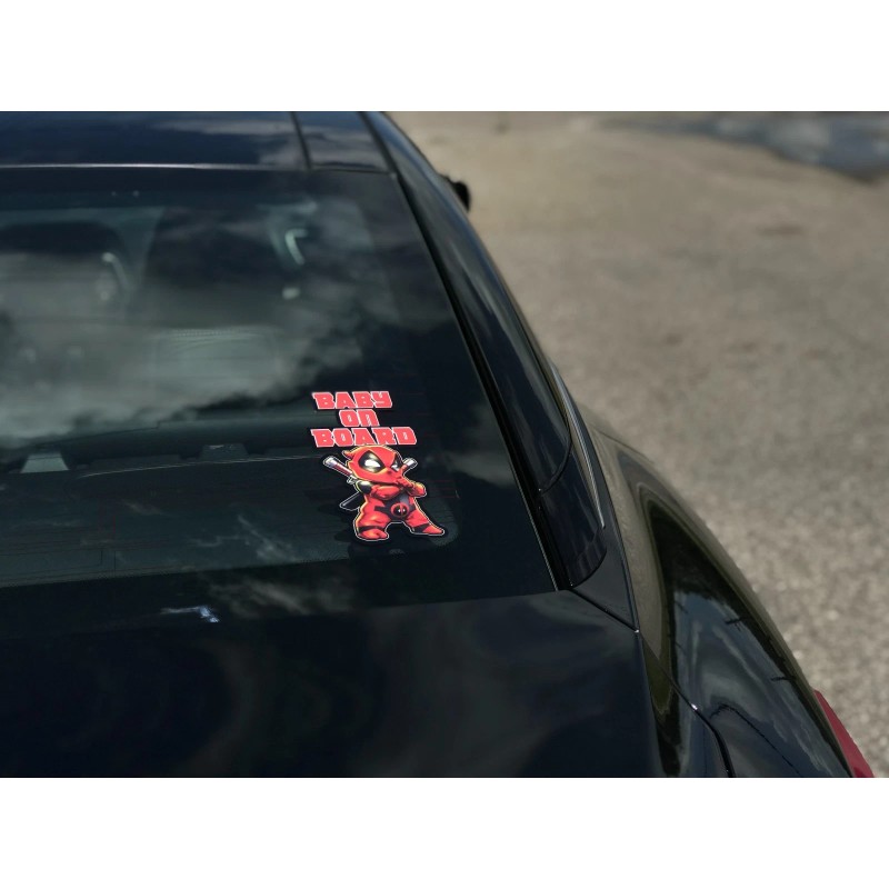 Avery Hi-Performance Baby On Board Deadpool Decal Sticker, Baby Deadpool