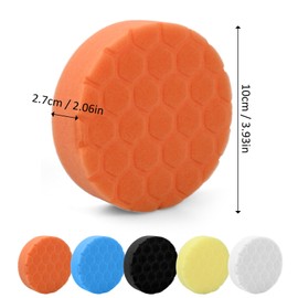 Rapidbok 5 Stück Polierschwämme 100mm, Auto Polierpads, Polierschwamm, Polierpad, Polieraufsatz, Wachs Schwämme, Klett Polierpads, Polierschaum Set für Exzenter Poliermaschine Schleifmaschine