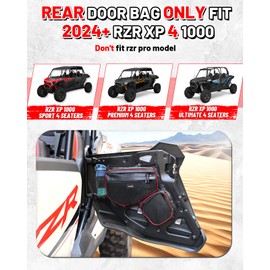 StarknightMT RZR XP 4 Rear Side Door Bags Compatible with 2024 2025 Polaris RZR XP 1000 4 Waterproof UTV Storage Bag Durable Multiple Pockets Organizer Tool ONLY FOR 4 SEATS