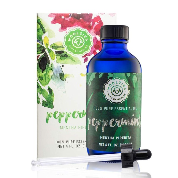 Woolzies Peppermint Essential Oil 4 Fl Oz 100% Pure Organic