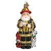 Old World Christmas Fireman Santa Glass Blown Ornament for Christmas