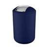 WENKO Brasil Swing Cover Bin, TPE, Dark Blue, 6,5 L