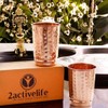 2activelive-Immunity Booster Copper Tumbler Set of 2, Hammered Pure Copper