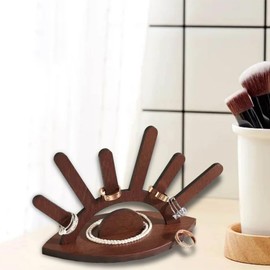 ARFUKA Wooden Ring Display Jewellery Organiser Jewellery Stand for Rings Earrings Necklace