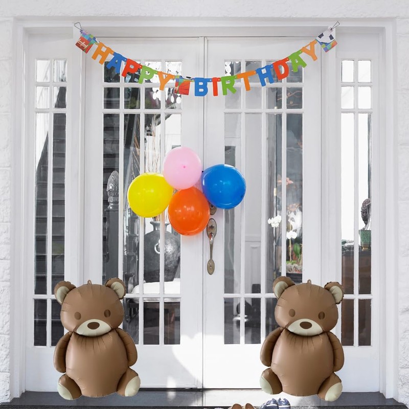 TUEPULL 35" Bear Foil Balloons for Birthday Anniversary Bear Theme
