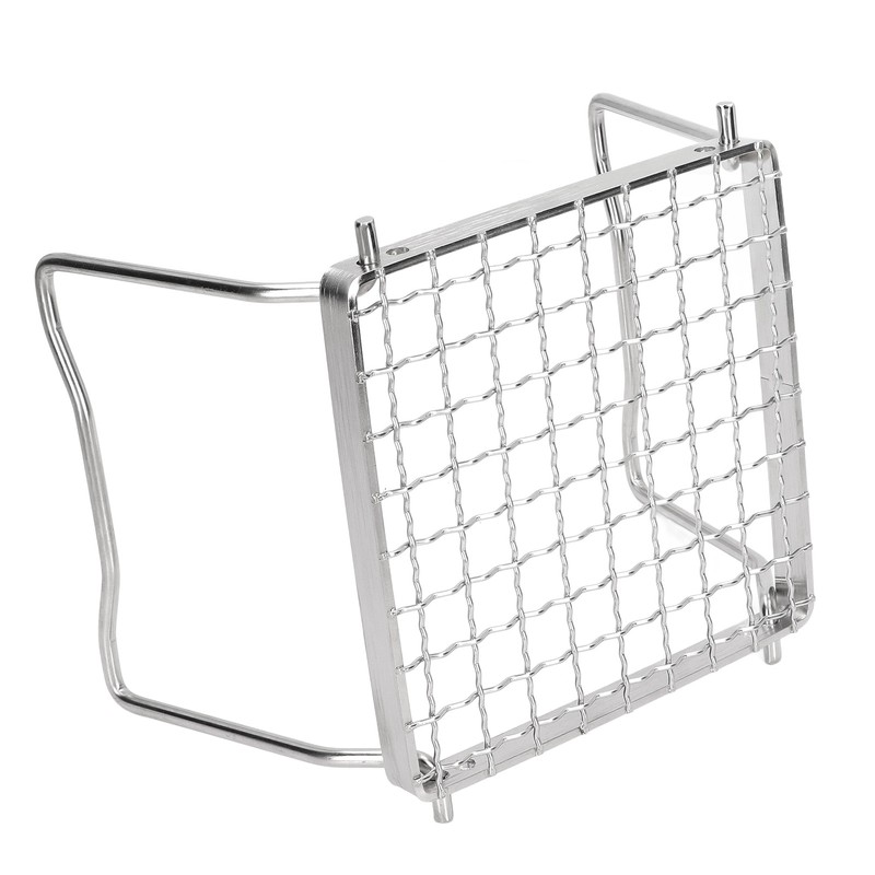 Portable Campfire Grill Silver Mini Folding Grill Rack Stainless Steel