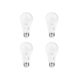 LUNO A19 Dimmable LED Bulb, 15W (100W Equivalent), 1600 Lumens, Color Selectable, 2700K, 3000K, 3500K, 4000K, 5000K, 5CCT, UL Listed (4-Pack)