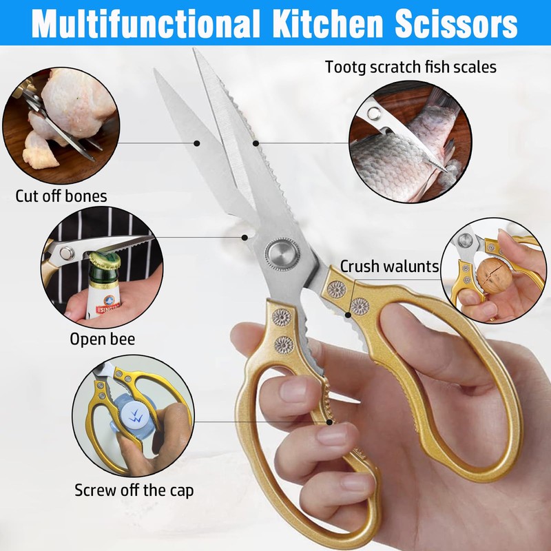 Kitchen Shears, Kitchen Scissors Heavy Duty,Multi-Function Heavy Duty Kitchen Scissors,