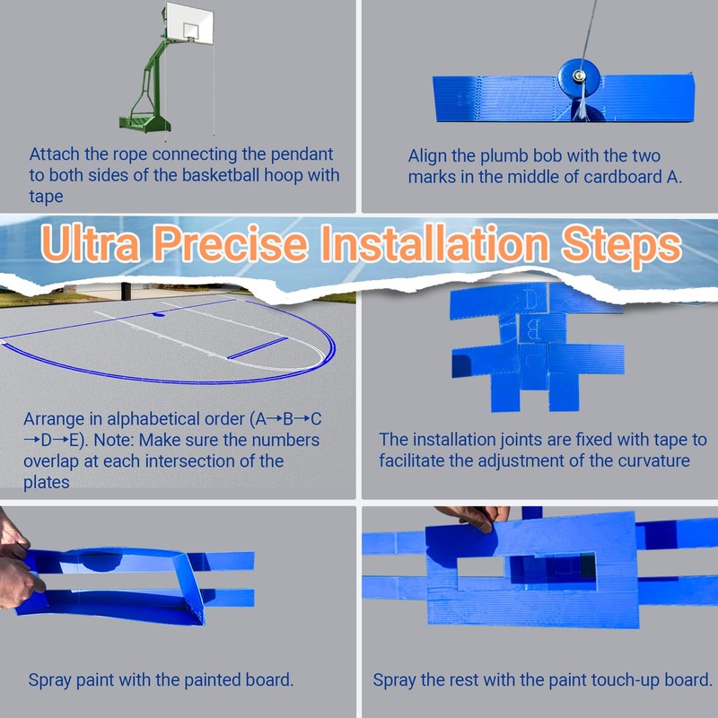 Basketball Court Stencil Kit for Concrete,Basketball Court Marking Kit