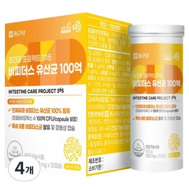 Chong Kun Dang Gut Health Project 365 Bifidus Lactobacillus 10 billion 10.5g, 30 tablets, 4 units / 종근당 장건강 프로젝트365 비피더스 유산균 100억 10.5g, 30정, 4개