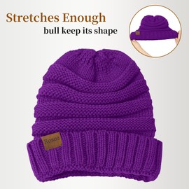 Rosoz 1&2pack Womens Winter Hats Slouchy Beanies Knit Warm Winter Beanie Hats for Women Skull Warm Cap