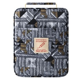 qianshan Pencil Case Holder Slot - Holds 202 Colored Pencils or 136 Gel Pens with Zipper Closure - Large Capacity Pen Organizer for Watercolor Pens or Markers - Perfect for Artist.Grey Geometry