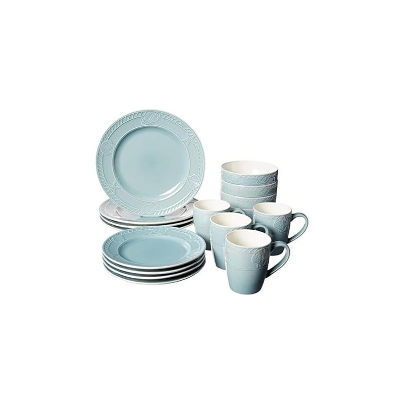 Pfaltzgraff Antigua 16 Piece Dinnerware Set (Set of 4), Blue