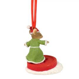 Enesco Tails with Heart Mouse Button Boarder Hanging Ornament, 2.99 Inch, Multicolor