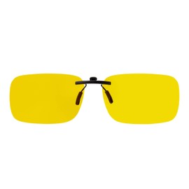 Ultra Rectangular Clip On Glasses Night Driving Glasses Men's and Women's Polarised Sunglasses Anti Glare Amber Lens UV400 Polarized Sunglasses Yellow Tinted Glasses Anti Glare Cycling Golf Sailing