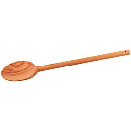 Fackelmann Round Cooking Spoon 30 cm Olive Wooden Spoon Design Kitchen Utensil Made of Olive Wood, Robust and with Signature Grain (Colour: Brown), Quantity: 1 Piece