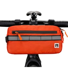 ROYALFAIR Waterproof Bike Bag, Front Handlebar Bag, Kids Handlebar Bag for Bicycles, Mount Bicycle Bag that converts to Crossbody Bag (Orange)