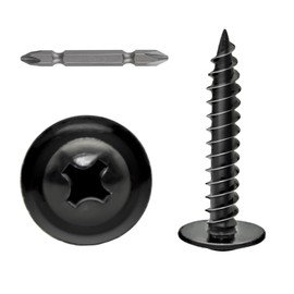 Bopowo (300PCS) #8X1 Black Truss Head Wood Screws Quick Metal Self Tapping Screws