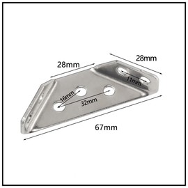 Pack of 20 Corner Connectors, Stainless Steel, Corner Brackets, Triangle Support Angle Connectors, Metal Angle Brackets, Mounting Brackets, Furniture Building Corner Brackets, Wood Connectors