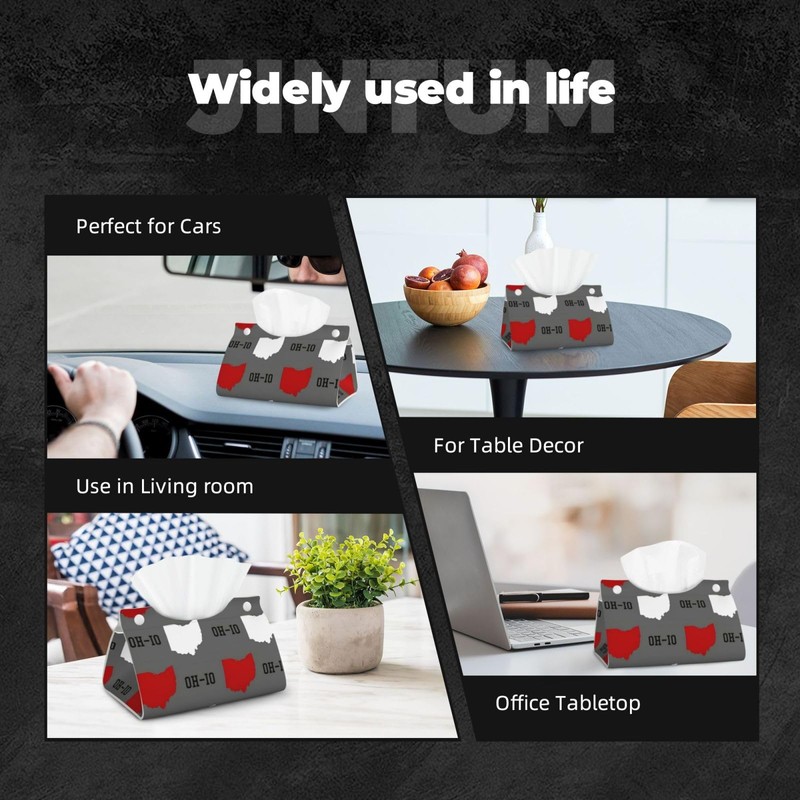 DSSWTP Ohio State Gray Tissue Box Cover Rectangle PU Leather