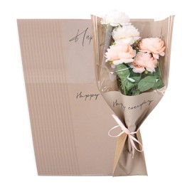 40 Pcs Flower Bags for Bouquets,11×5.1×17.3 Inch Wrapping Paper for Flower Bouquet,Flowers Sleeves for Bouquets Wrapping Paper,Flowers Bar Supplies for Festival Gifts Anniversary Birthday(Brown)