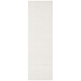 Safavieh Natura Collection NAT801A Handmade Solid Wool Runner, 2'3" x 10' , Ivory