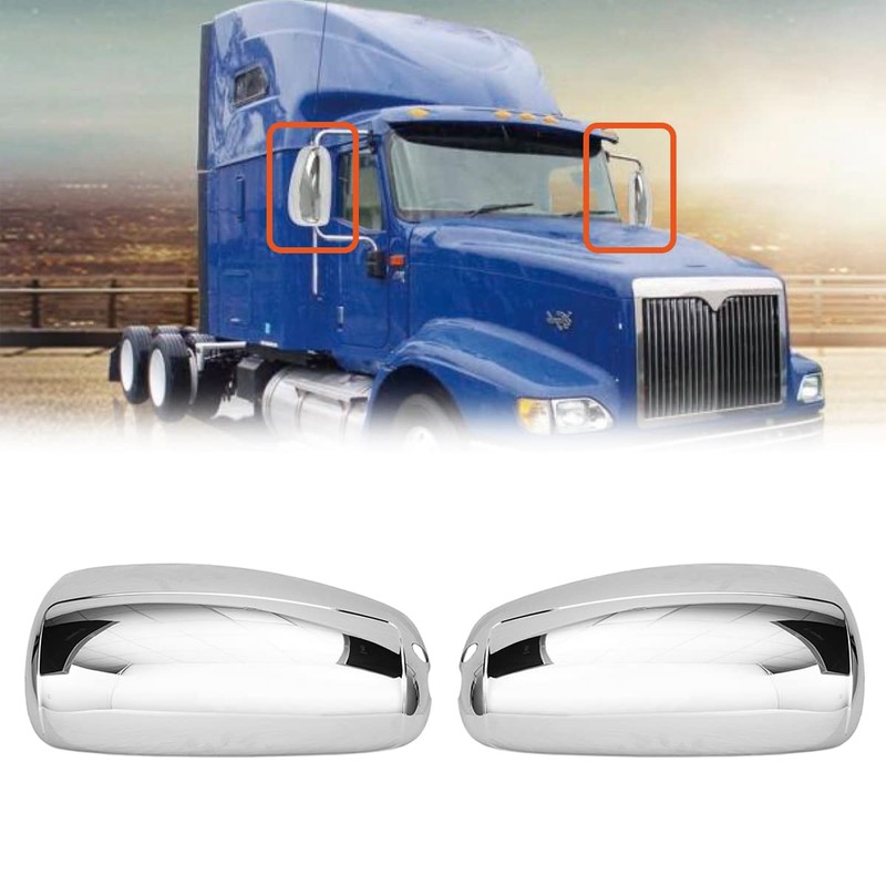 High Soar Chrome Door Mirror Covers for International 9200 9400i