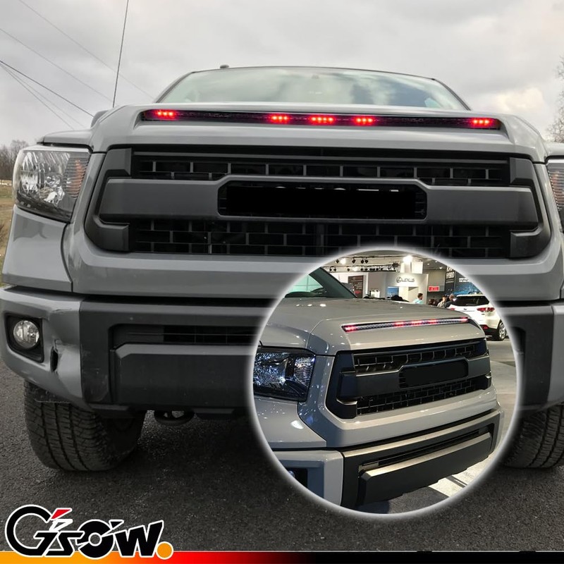 [Enhanced Style & Visibility] 5-Bar Xenon Red 16-LED Hood Bulge