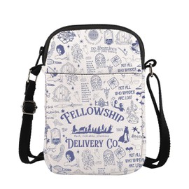 Lord Rings Literature Gift Bookish Bookworm Crossbody Purse Bag LO-TR Movie Merch Grocery Bag Hobbit Fans Gift (FELLOW SHIP CB UK2)