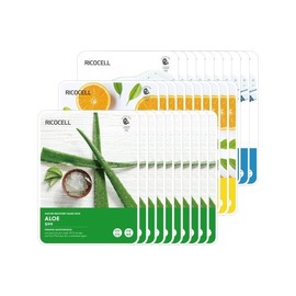 Meoncell RICOCELL Nature Recovery Mask Pack 23g 30 sheets Special composition 02. Vitamin + Pomegranate + Rice 10 sheets each / 메온셀 RICOCELL 네이처 리커버리 마스크 팩 23g 30매 기획구성 02.비타민+석류+쌀 10매씩