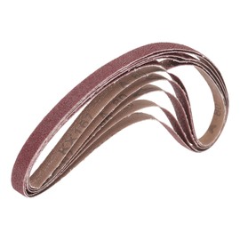 QUARKZMAN 5 Stück 1-1/2" x 30" Schleifbänder 80 Körnungen Aluminiumoxid Schleifband Schleifpapier Schleifpapiere für Metall Holz Schleifen Polieren, Rötlich Braun