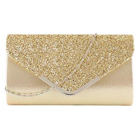 MEGAUK Women's Clutch, Glitter Elegant Evening Bag, Shiny Handbag, Envelope Bag, Rhinestone Clutch Bag with Chain, for Wedding, Prom, Party - -