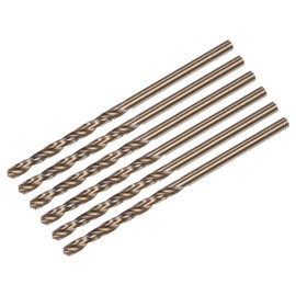 sourcing map 6pcs Jobber Drill Bits 2.5mm (0.098") Black Nitride & Gold Titanium Coated M2 High Speed Steel (HSS) Twist Drill Bits for Stainless Steel Aluminum Alloy Metal