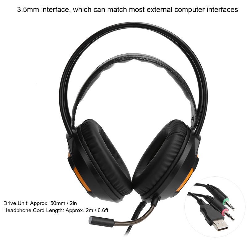 AJAZZ Wired Headset Over Ear Noise Canceling Gaming Headphones with