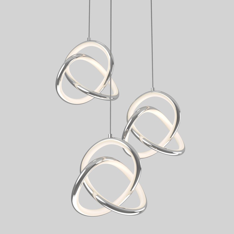 Zephyr 3-Light LED Pendant Chrome