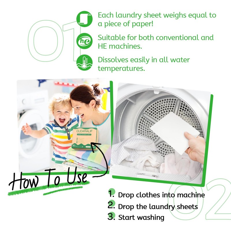 Laundry Detergent Sheets Up to 160 Loads, Wild Mint -