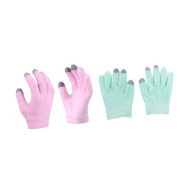 Minkissy 2pairs Exfoliating Gels Gloves for Skin Care Touchscreen Moisturizing Spa Gloves for Overnight Use for Dry Hands Colors