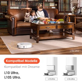 Accessory Set for Dreame L10s Ultra / L10 Ultra, 4 x Mop Mop Pads 6 x Dust Bags 1 x Main Brush 4 x Side Brushes 2 x Filters 1 x Cleaning Brush, Robot Vacuum Cleaner Replacement Parts Accessories