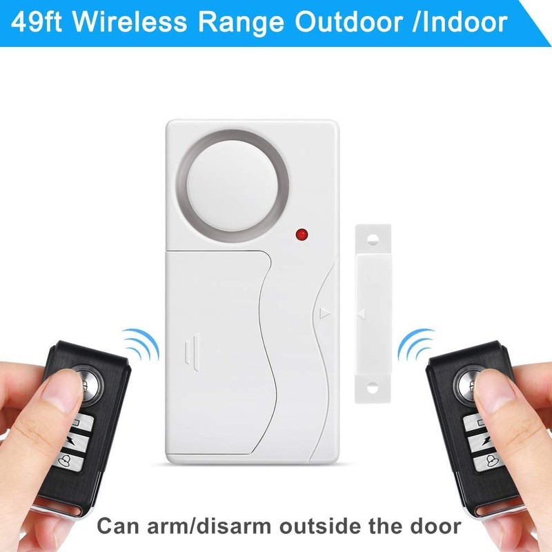 Wsdcam Wireless Door Alarm with Remote 2 Pack, Battery Included,