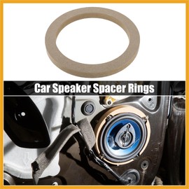 Partuto 8 Pcs Universal 6.5 Inch Speaker Subwoofer Mounting Spacer Rings Solid Wood Beige Replacement