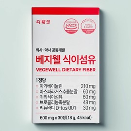 Vegewell Dietary Fiber Tablets 600mg x 30 Tablets Vegewell Dietary Fiber Tablets 600mg x 30 Tablets / 베지웰 식이섬유 정 600mg x 30정 베지웰 식이섬유 정 600mg x 30정