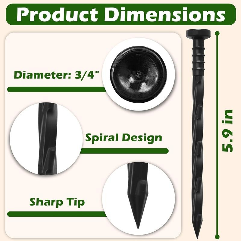 100 count Landscape Edging Anchoring Spikes, 6 inches Yard Lawn