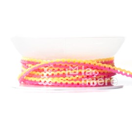 LA MIERE 1 RollOrthodontic Rubber Chains, 2 Colors Braces Power Chains consisted force in closed, short, long 15'' spools (long, 0.166’’(4.2mm), Yellow & Pink)