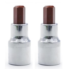 2PCS Juttzzei Hex Bit Socket, 1/2" Drive x H10 (10mm) Allen Key Socket, Premium S2 Alloy Steel 10mm Hex Bit with 1.89" Length for Torque Wrench, Ratchet Wrench, Impact Power Drills