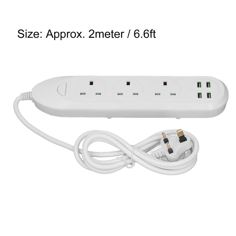Power Strip Extension Long Cord 2500W Multi Functional with USB
