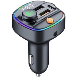 FANTIA Transmisor FM Bluetooth 5.3 para Auto, Adaptador Bluetooth para Carro con 2 USB-A&1 USB-C Carga Rápida, Reproductor Música para Coche con Deep Bass, Llamadas Manos Libres