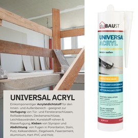 duBAUST MAC24 Universal Acrylic Painter's Acrylic with 15% Motion Absorption for Indoor and Outdoor Use 310 ml White